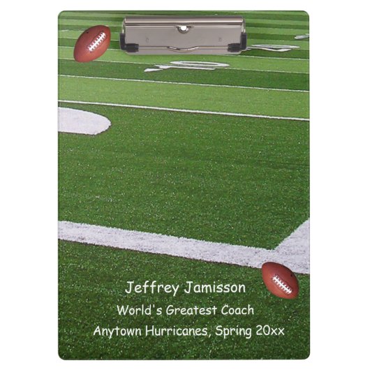 サッカーフィールドもっとも偉大、コーチーありがとう クリップボード (正面)