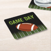 サッカーフィールドゲームデイスポーツファン スクエアペーパーコースター (アングル)