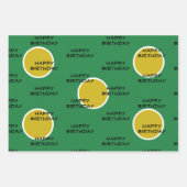 サッカーフィールドゲームプラングリーンイエローカスタマイズ ラッピングペーパーシート (正面3)