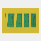 サッカーフィールドゲームプラングリーンイエローカスタマイズ ラッピングペーパーシート (正面2)