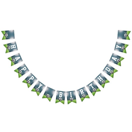 サッカーフィールドサッカースポーツハッピーバースデー バンティングフラッグ (全)