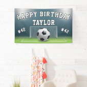 サッカーフィールドサッカースポーツハッピーバースデー 横断幕 (インサイチュ)