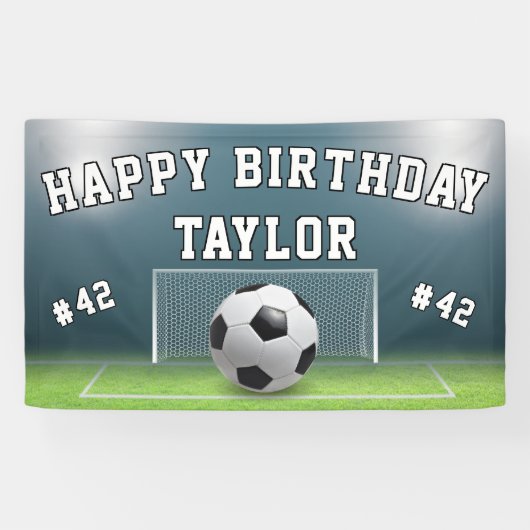サッカーフィールドサッカースポーツハッピーバースデー 横断幕 (横)