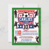 サッカーフィールドサッカー女子バースデーパーティー 招待状 (正面)