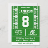 サッカーフィールドジャージ番号誕生日 招待状 (正面)