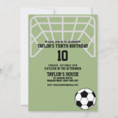 サッカーフィールドスポーツカスタムの誕生日パーティー 招待状 (正面)