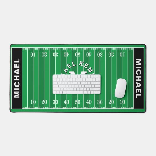 サッカーフィールドスポーツパーソナライズされたモノグラム デスクマット (キーボード&マウス)