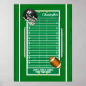 サッカーフィールドプレーヤーヘルメット名 |いいえ |学校 ポスター (正面)