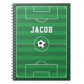 サッカーフィールド及びボーパーソナライズされたル ノートブック (正面)