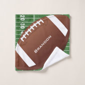 サッカーフィールド及びボールデザインバスタオルセット バスタオルセット (ウォッシュタオル)