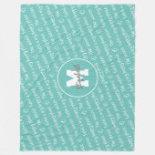 サッカーフィールド私の幸せな場所ティール(緑がかった色)白ANY色 フリースブランケット (正面)