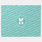 サッカーフィールド私の幸せな場所ティール(緑がかった色)白ANY色 フリースブランケット (正面(横))