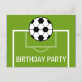 サッカーフィールド誕生日はがき招待状紫 インビテーションポストカード (正面)