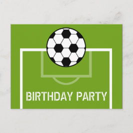 サッカーフィールド誕生日はがき招待状紫 インビテーションポストカード