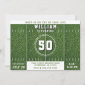 サッカーフィールド50ヤード線50th誕生日パーティー 招待状 (正面)