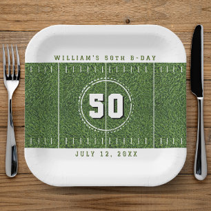 サッカーフィールド50th誕生日パーティー50ヤード線 ペーパープレート