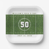 サッカーフィールド50th誕生日パーティー50ヤード線 ペーパープレート (正面)