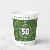 サッカーフィールド50th誕生日パーティー50ヤード線 紙コップ (裏面)