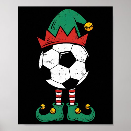 サッカーフェアリー クリスマス 面白い クリスマス サッカー好き ポスター (正面)