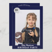 サッカーフォトトレーディングカードバースデーパーティー招待状 招待状 (正面/裏面)