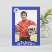 サッカーフォトトレーディングカードバースデーパーティー招待状 招待状 (スタンド正面)