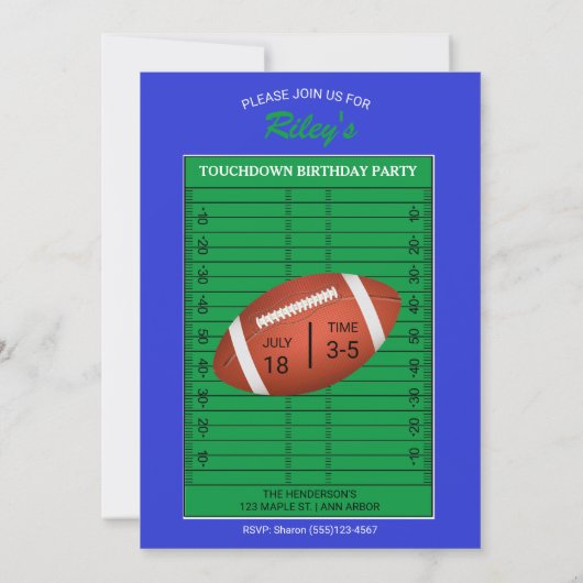 サッカーフォトトレーディングカードバースデーパーティー招待状 招待状 (裏面)