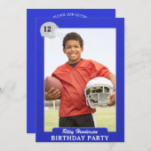 サッカーフォトトレーディングカードバースデーパーティー招待状 招待状 (正面/裏面)