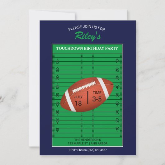 サッカーフォトトレーディングカードバースデーパーティー招待状 招待状 (裏面)