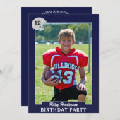 サッカーフォトトレーディングカードバースデーパーティー招待状 招待状 (正面/裏面)