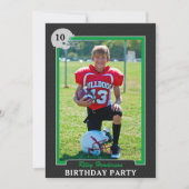 サッカーフォトトレーディングカード誕生日パーティー 招待状 (正面)