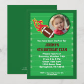 サッカーフォト誕生日パーティー招待状 招待状 (正面/裏面)