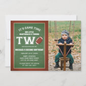 サッカーフォト2歳誕生日 招待状 (正面)