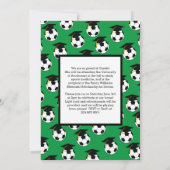 サッカーフォト 卒業おめでとう スポーツ グリーン 白 発表 招待状 (裏面)