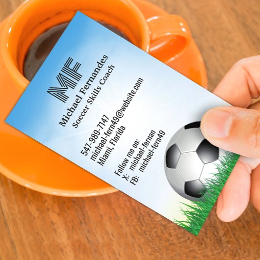 サッカーフットボールコーチビジネスカード 名刺