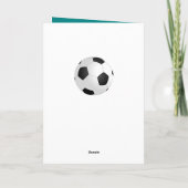 サッカーフットボールコーチ サッカー ボール ティール 写真 サンキューカード (裏面)