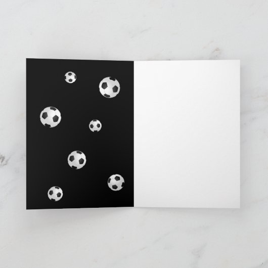 サッカーフットボールコーチ サッカー ボール 写真 サンキューカード (内部)