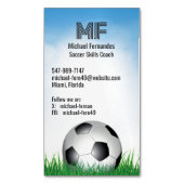サッカーフットボールコーチ マグネット名刺 (正面縦)