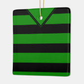 サッカーフットボールジャージーテンプレートオーナメントブラック セラミックオーナメント (左)