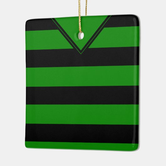 サッカーフットボールジャージーテンプレートオーナメントブラック セラミックオーナメント (左)