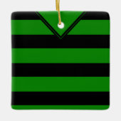 サッカーフットボールジャージーテンプレートオーナメントブラック セラミックオーナメント (正面)