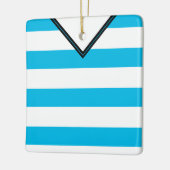 サッカーフットボールジャージーテンプレートオーナメントブルー セラミックオーナメント (左)