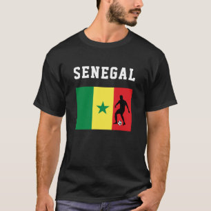 サッカーフットボールスポーツファンセネガルセネガル国旗 Tシャツ