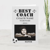 サッカーフットボールスポーツ写真コーチ サンキューカード (正面)