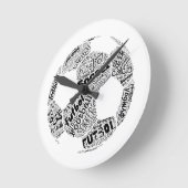 サッカーフットボールフットボル ラウンド壁時計 (傾斜)