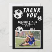 サッカーフットボールボールスポーツ ありがとう コーチ  サンキューカード (正面)