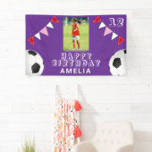 サッカーフットボールボールフラグ写真誕生日 横断幕 (インサイチュ)