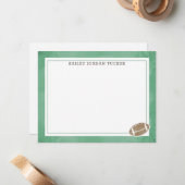 サッカーフットボール水彩グリーンのステーショナリーノートカード ノートカード (正面/裏面インサイチュ)