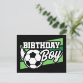 サッカーフットボール誕生日パーティー子供の誕生日少年 ポストカード (スタンド正面)