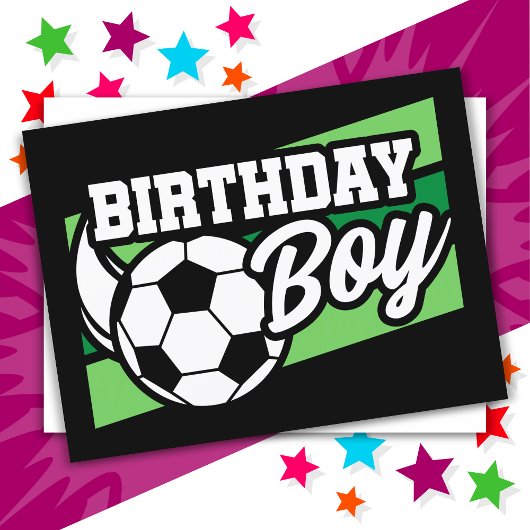 サッカーフットボール誕生日パーティー子供の誕生日少年 ポストカード
