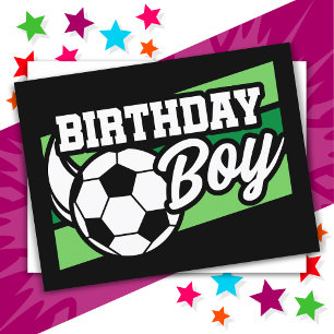 サッカーフットボール誕生日パーティー 子供の誕生日 男の子 ポストカード